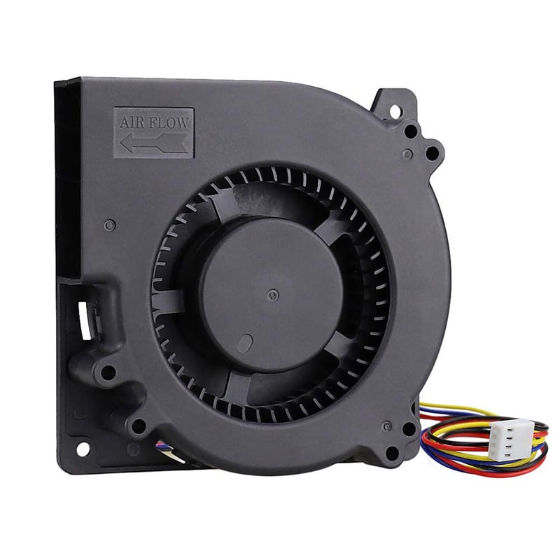 GDSTIME 120mm PWM 4 Pin 12V Dual Ball Bearing DC Brushless Blower Cooling Fan (4.72x4.72x1.26 inch), for Car Seat Amplifier Inflatables Inverter Ventilation - Image 1